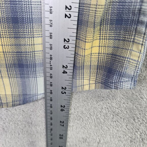 Mens Wrangler Western Yellow & Gray Plaid Shirt Long Sleeve Button Up Cowboy S - Picture 6 of 8